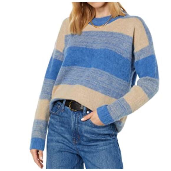 Madewell Alpaca Blend Space Dyed Otis Crewneck Pullover Striped Sweater Small - Picture 1 of 16